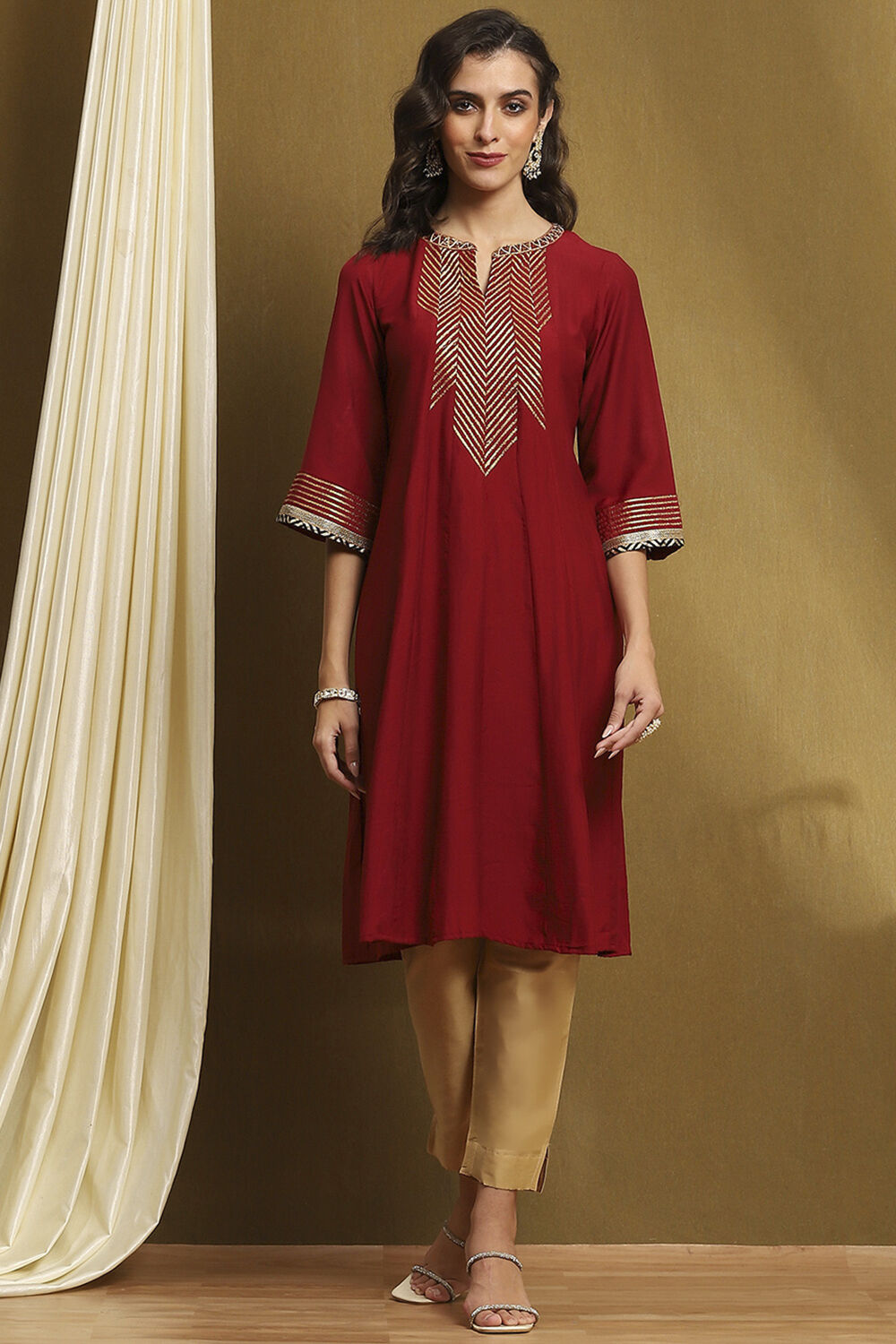 Grey Yarn-Dyed Festive Kalidar Kurta image number 5