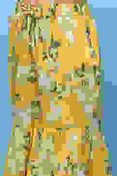 Yellow Floral Cotton Peplum Kurta Garara & Net Dupatta image number 2