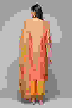 Orange Cotton Blend Straight Kurta Palazzo Suit Set image number 4