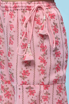 Pink Poly Georgette Peplum Suit Set image number 2