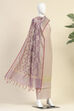 Red Chanderi  Unstitched Suit Set image number 4
