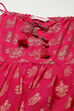 Fuchsia Polyester Tiered Dress