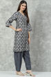 Maroon Poly Viscose Flared Printed Kurta Set image number 5