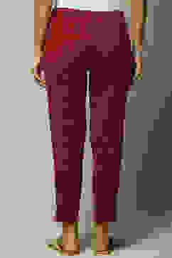 Maroon Cotton Pants image number 4