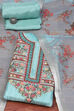 Blue Chanderi Unstitched Suit set image number 0