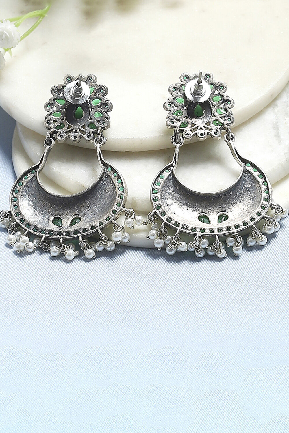 Green Stone Earrings image number 2