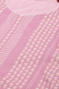 Pink Cotton Blend Digital Print Unstitched Suit Set image number 1
