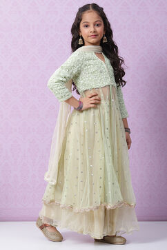 Mint Green Viscose Lehenga Set image number 2