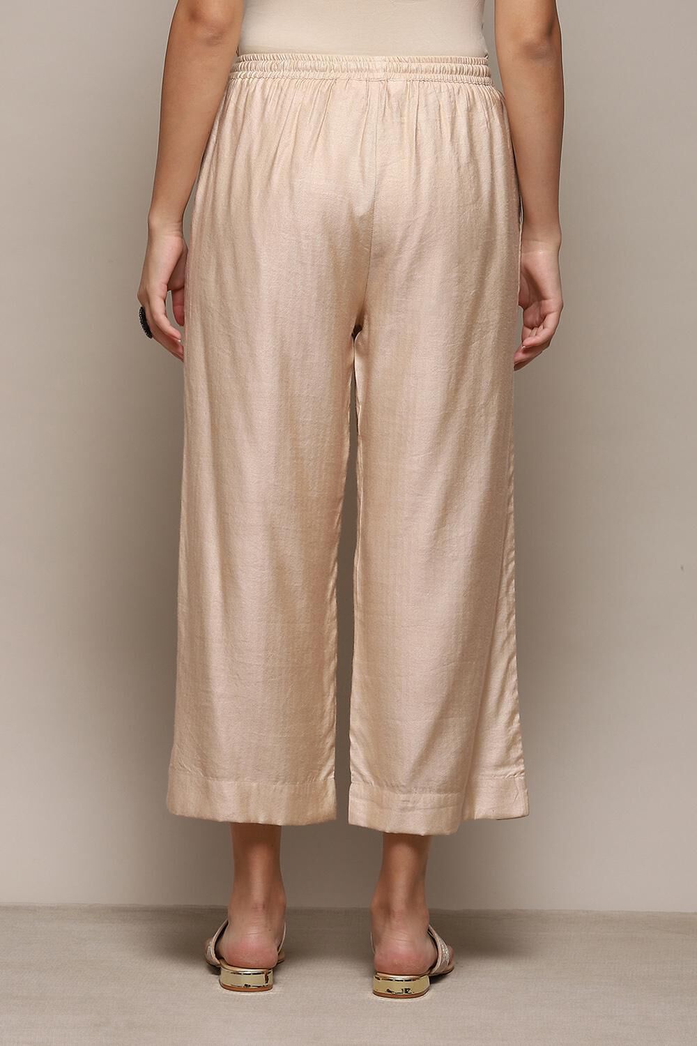 Ink Blue Viscose Blend Palazzos image number 4