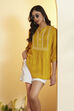 Mustard Embroidered Straight Kurti