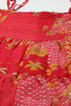 Coral Polyester Tiered Dress image number 1