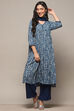 Indigo Rayon Gathered Suit Set