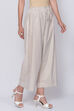 Off White Cotton Palazzo Pants image number 3