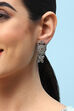 Oxidised White Brass Earrings image number 1