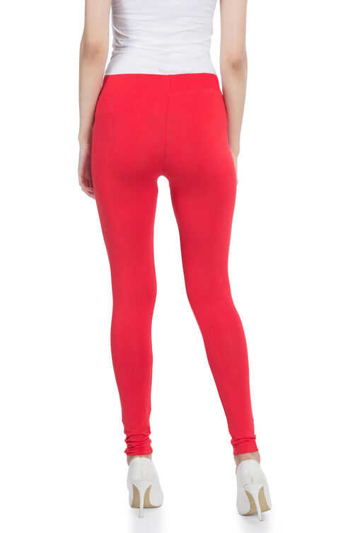 Red Cotton And Art Silk Leggings image number 4