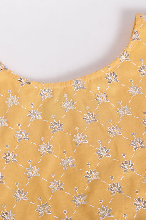 Yellow And Pink Cotton Lehenga Set image number 1