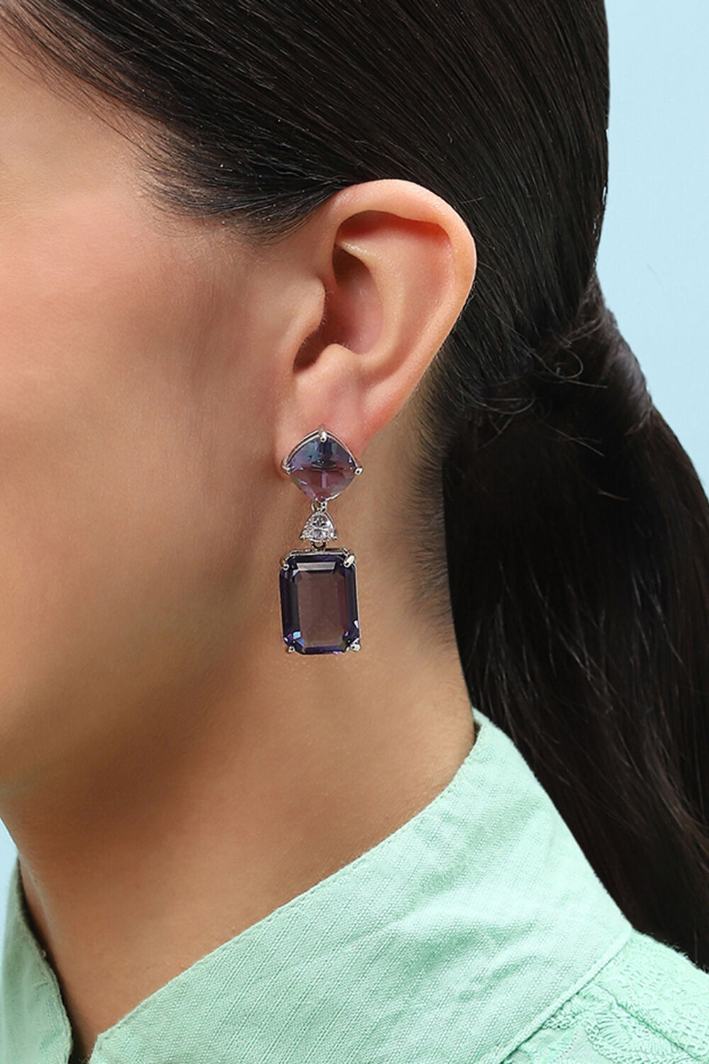 Pink Brass Earrings image number 3