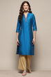 Blue Polyester Straight Kurta image number 5