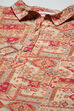 Beige & Red Rayon Straight Printed Kurta image number 5