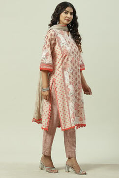 Blush Brown Poly Cotton Straight Suit Set image number 7