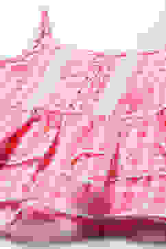 Strappy Pink Embroidered Cotton Top With Pink Solid Pant  image number 1