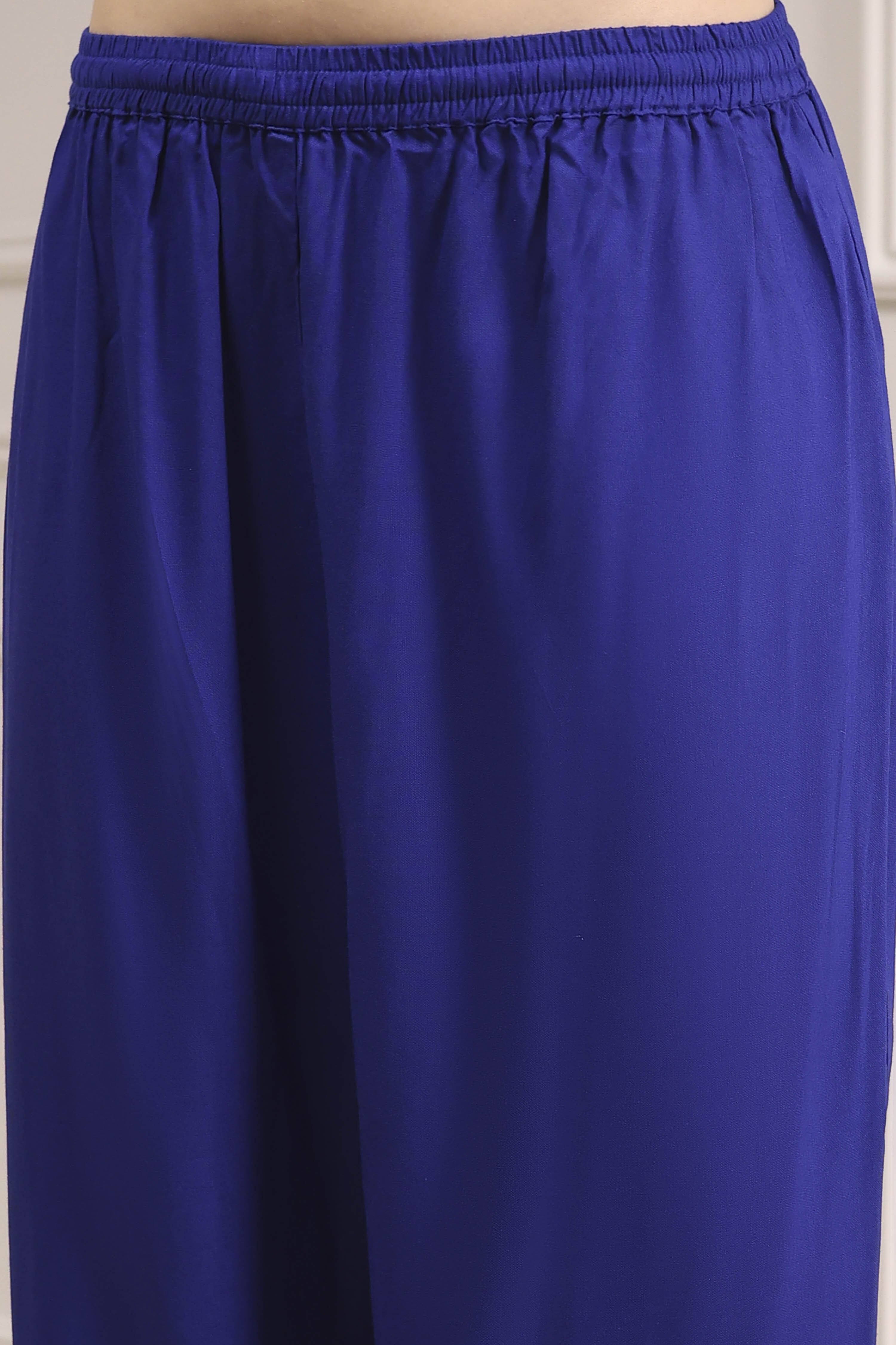 Purple Printed Kaftan Style Kurta Set image number 2