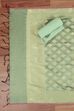 Green Cotton Printed Embroidered Unstitched Suit Set image number 3