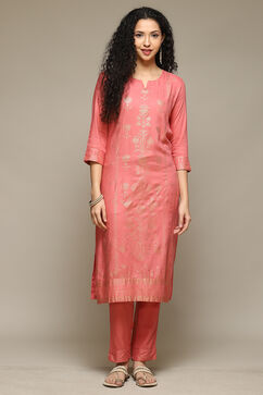 Coral Rayon Straight Kurta Pant 2 Piece Set image number 6