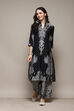 Black Poly Viscose Straight Printed 2 Piece Set image number 0