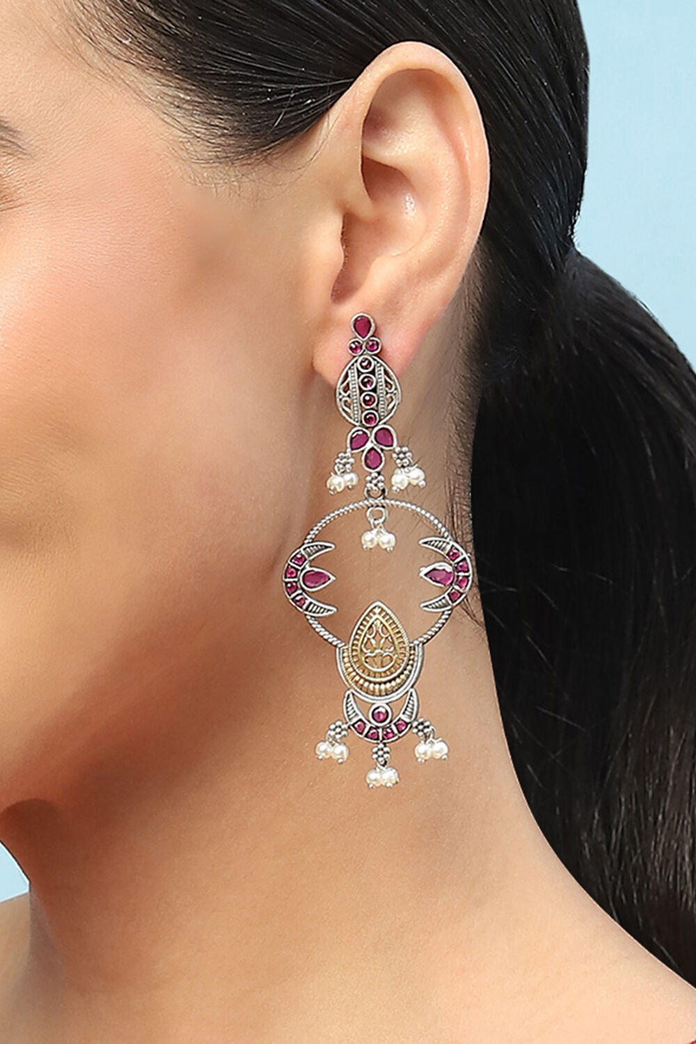 Pink Brass earrings image number 1