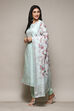 Teal Linen Hand Embroidered Unstitched Suit Set image number 6