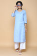 White cotton linen Kurta image number 3