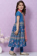 Blue Cotton Anarkali Kurta Churidar Suit Set image number 6