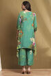Green Modal Floral Printed Asymmetric Kurta Set image number 4