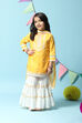 Yellow Cotton Straight Kurta Sharara Suit Set