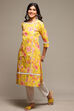 Pink Cotton Straight Printed Kurta image number 0