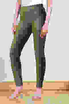 Olive Green Cotton Solid Jeggings image number 2