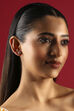 Gold Plated Brass Heart-Shaped Stud Earrings image number 3