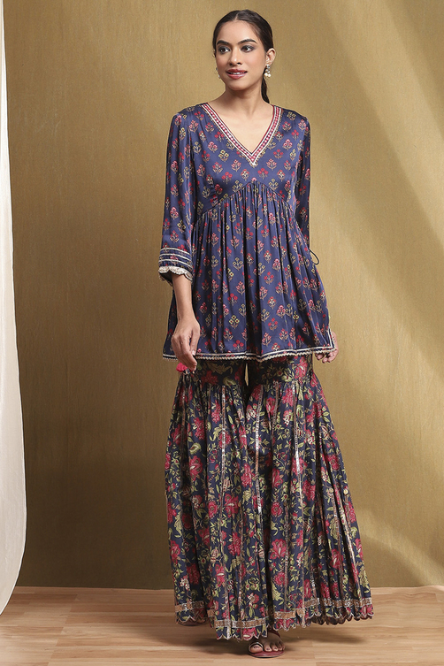 Biba Ombre Maxi Skirt Red Buy Navy Blue Viscose Floral Peplum Suit