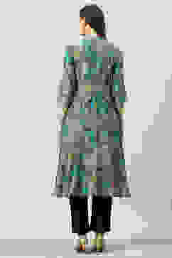 Black Rayon Flared Printed Dress image number 4