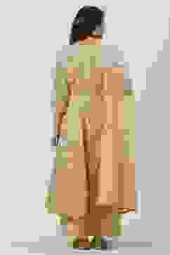 Peach Cotton Blend Straight Kurta Palazzo Suit Set image number 4