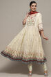Cream Cambric Anarkali Kurta Churidar Suit Set image number 0
