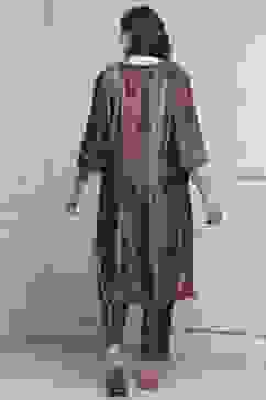 Plum Velvet Printed Straight Winter Suit Set image number 4