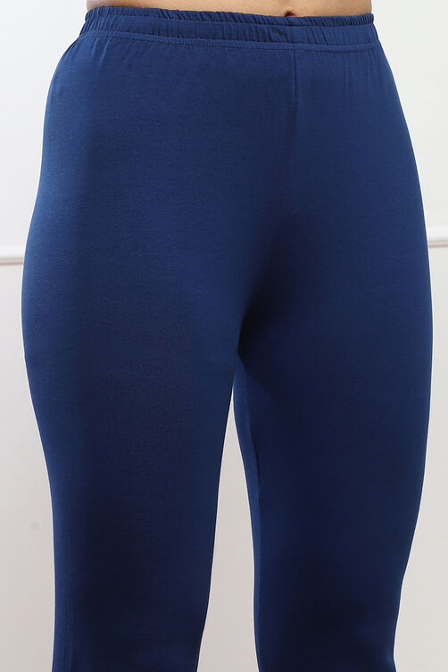 Camel Cotton Blend Solid Churidar image number 1