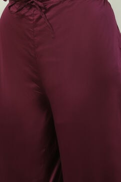Wine Cotton Straight Kurta Slim Pants Suit Set image number 5
