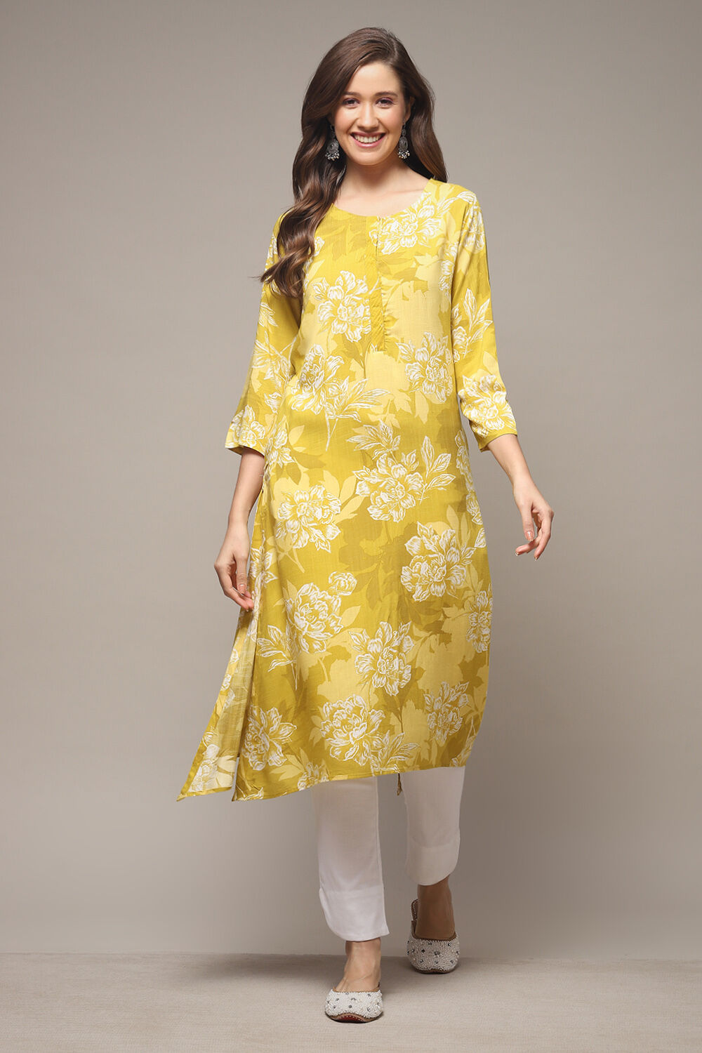 Coral LIVA Straight Printed Kurta image number 1