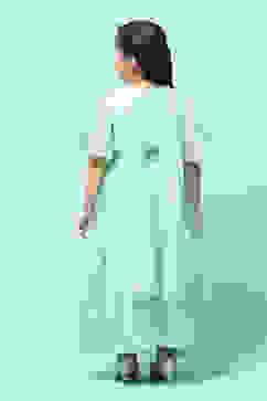 Mint Poly Viscose Short Kurta Lehenga Suit Set image number 5