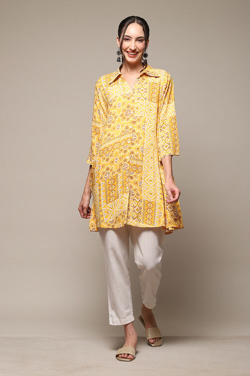 Yellow LIVA Printed Top image number 0