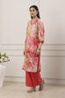 Pink Viscose Blend Straight Suit Set image number 3