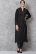 Charcoal Straight Acrylic Kurta image number 0